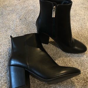 Black heel booties